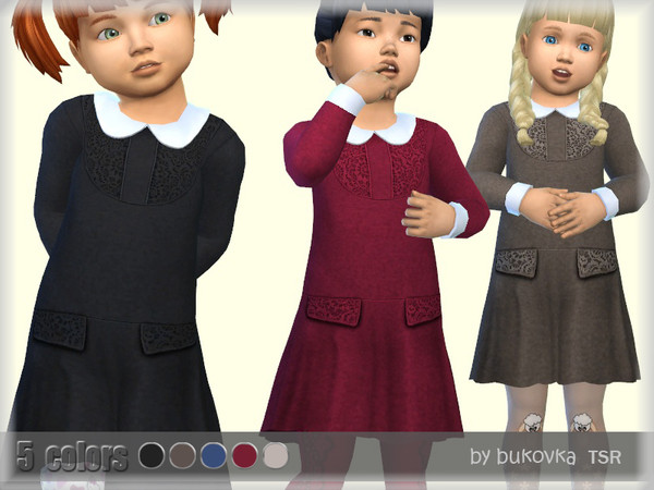 Sims 4 — Dress Lace by bukovka — Dress for girls toddler. It is installed independently. New mesh mine included.
