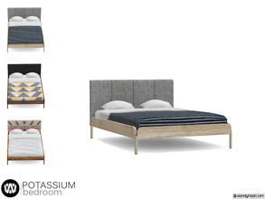 Sims 4 — Potassium Double Bed by wondymoon — - Potassium Bedroom - Double Bed - Wondymoon|TSR - Creations'2019