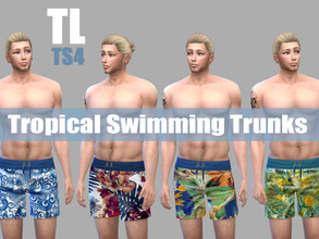 Sims 4 — Tropical Swimming Trunks by TitusLinde — My sims just spend his honeymoon in the wonderful world of Sulani. I'm