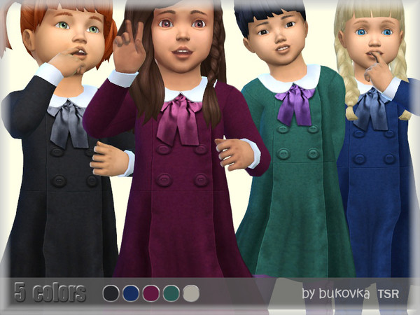Sims 4 — Dress Fold by bukovka — Dress for girls toddler. It is installed independently. New mesh mine included.