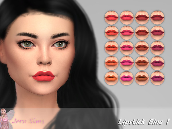 Sims 4 — Lipstick Eina 1 by Jaru_Sims — Lipstick Eina 1 20 swatches Teen to elder Category lipstick Custom thumbnail