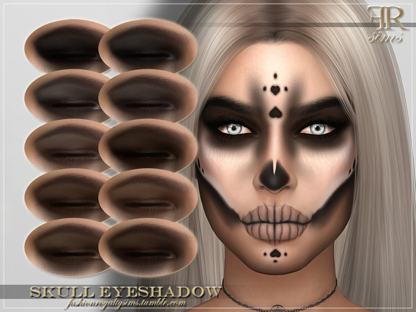 Sims 4 — Skull Eyeshadow by FashionRoyaltySims — Some cool stuff for Halloween for your sims! ;) Standalone Custom