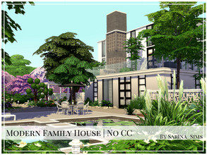 Sims 4 — Modern Family House - No CC by Sarina_Sims — A big and modern house for the whole family and their pets. Lot