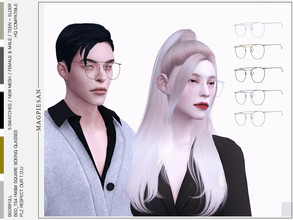 Sims 4 — square boeing glasses by magpiesan — BED_TS4 M&amp;amp;amp;FM square boeing glasses - New mesh (all lods) -