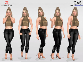 Sims 4 — Pose for Women - CAS Pose - Set 2 by remaron — CAS Pose - DANCE MACHINE TRAIT Only for CAS The Poses are in one