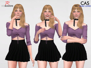 Sims 4 — Pose for Women - CAS Pose - Set 3 by remaron — CAS Pose - MUSIC LOVER TRAIT Only for CAS The Poses are in one
