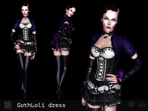 Sims 3 — GothLoli Dress by Shushilda2 — Mesh and texture: S.K.I.L.L. Special Force 2 4 recolorable channels CAS and