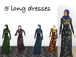 Sims 4 — Embroidered dresses - dark colours - City Living needed by secretlondon — Stunning embroidered dresses. A set of