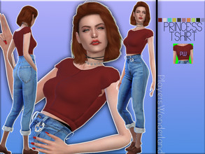 Sims 4 — Princess Tshirt by PlayersWonderland — 10 Swatches All LOD's Custom thumbnail
