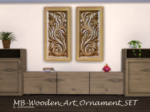 Sims 4 — MB-Wooden_Art_Ornament_SET by matomibotaki — MB-Wooden_Art_Ornament_SET, elegant wooden art decor objects for