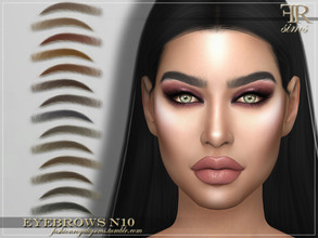 Sims 4 — Eyebrows N10 by FashionRoyaltySims — Standalone Custom thumbnail 14 color options HQ texture Compatible with HQ