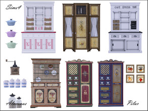 Sims 4 — Alacenas y decorativos by Pilar — Alacenas in different styles
