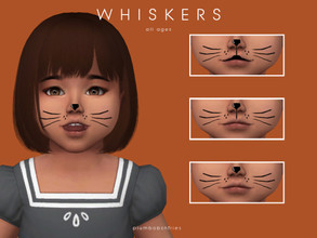 Sims 4 — WHISKERS by Plumbobs_n_Fries — Whiskers Under Blush Both Genders + All Ages 3 Versions - Black 
