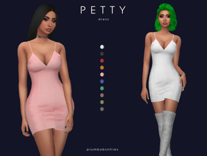 Sims 4 — PETTY | dress by Plumbobs_n_Fries — New Mesh Short Simple Dress Female | Teen - Elders 10 Swatches