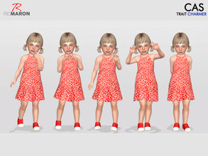 Sims 4 — Pose for Toddler - Cas Pose - Set 1 by remaron — CAS Pose - CHARMER TRAIT Only for CAS - TODDLER The Poses are