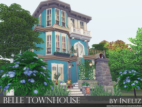 Sims 4 — Belle Townhouse by Ineliz — This beautiful townhouse is a perfect place for a small family of sims looking to