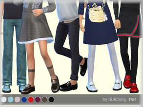 Sims 4 — Varnished Loafers [child] by bukovka — Loafer shoes with thick soles for children of both sexes. Are set