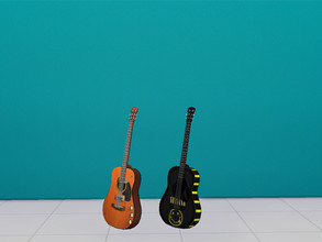 Sims 4 —  Nirvana Kurt Cobain guitar by isimswho — Famous guitar use during MTV by Kurt Cobain now available for your