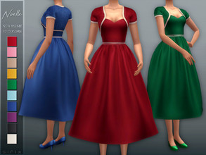 Sims 4 — Noelle Dress by Sifix2 — - New mesh - Base game compatible - HQ mod compatible - Custom thumbnail - 10 swatches
