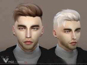 Sims 4 — WINGS-ON1111 by wingssims — This hair style has 20 kinds of color File size is about 30MB Hope you like it!
