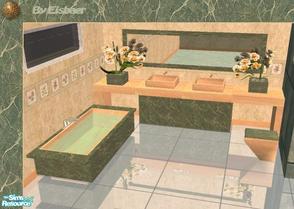 Sims 2 — Reflex Tadao Bath Roma  by Eisbaerbonzo — A mediterranian inspiration for the elegant Sim Green marble combined