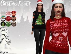 Sims 4 — Christmas Sweater by Roynaa — in 9 different Designs CHRISTMAS EDITION YOU DONT NEED A MESH For more visit my