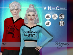 Sims 3 — V Neck Coupley Male by Mazero5 — Couple Clothes - Also available for FEMALE Available for YA/A 3 Recolorable