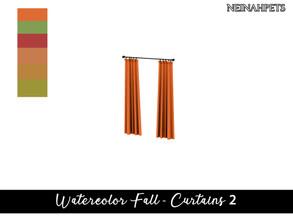 Sims 4 — Watercolor Fall Dining - Curtains II by neinahpets — Solid bold warm colored curtains. 6 Colors.