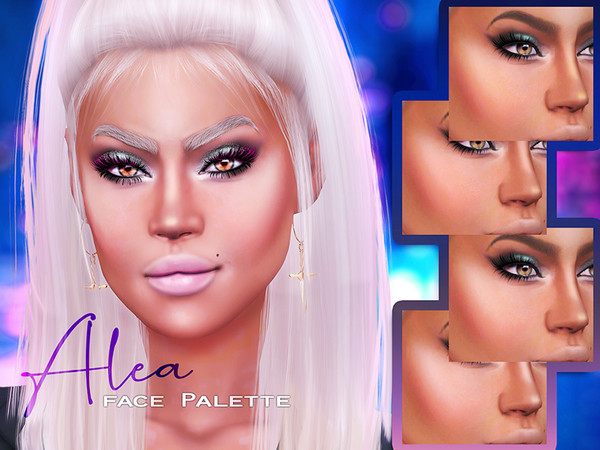 Sims 4 — Alea Face Palette by KatVerseCC — Add a little blush, bronzer and highlighter to your sims face. I hope you like