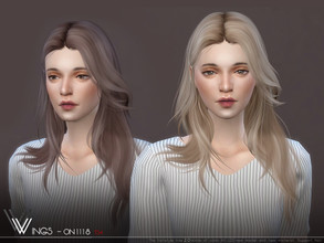 Sims 4 — WINGS-ON1118 by wingssims — This hair style has 20 kinds of color File size is about 14MB Hope you like it!