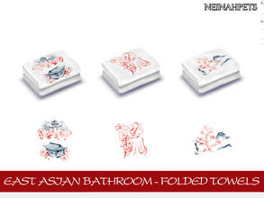 Sims 4 — East Asian Bathroom Accessories - Folded Towel by neinahpets — A lovely East Asian bathroom folded bath towel