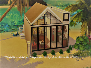 Sims 4 — Modern beach house by GenkaiHaretsu — Welcome! I present to you today a very small one or two-person house on