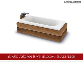 Sims 4 — East Asian Bathroom - Bathtub by neinahpets — A wooden base bathtub.