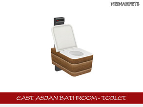 Sims 4 — East Asian Bathroom - Toilet by neinahpets — A wooden based toilet by Neinahpets