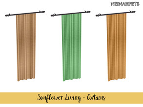Sims 4 — Sunflower Living - Curtains by neinahpets — Long living room curtain recolor by Neinahpets. 3 Colors.