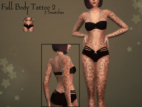 Sims 4 — Full Body Tattoo 2 by Reevaly — 3 Swatches. Teen to Elder. For Female. Works with all Skins and Overlays. Base