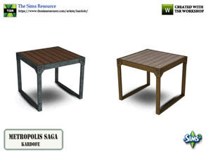 Sims 3 — kardofe_Metropolis Saga_Bedside Table by kardofe — Industrial style side table, in wood and metal