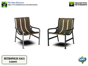 Sims 3 — kardofe_Metropolis Saga_LivingChair 2 by kardofe — Wooden armchair and leather straps