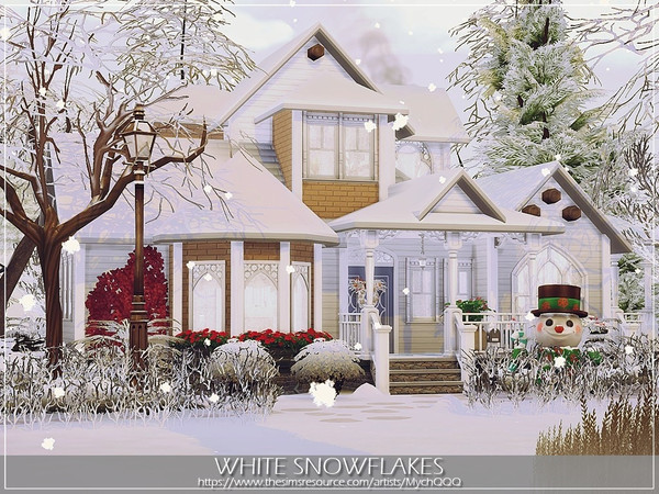 Sims 4 — White Snowflakes by MychQQQ — Lot: 30x20 Value: $ 96,665 House contains: - 3 bedrooms - 2 bathrooms - living