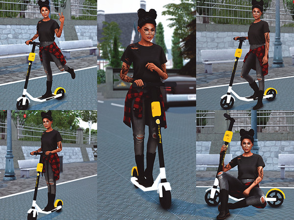 Sims 4 — Electric Scooter Poses by KatVerseCC — Electric Scooter poses for your sims. I hope you enjoy! :) 5 in game