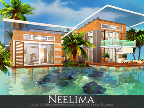 Sims 4 — Neelima by Rirann — Neelima is a contemporary house for a middle sim family. Fully furnished and decorated.