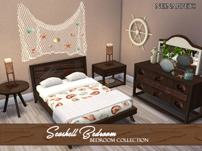 Sims 4 — Seashell Bedroom Collection {MESH REQUIRED} by neinahpets — A relaxing bedroom suite featuring seashells and