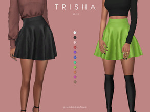 Sims 4 — TRISHA | skirt by Plumbobs_n_Fries — New Mesh High Waisted Skater Skirt Female | Teen - Elders Hot and Cold