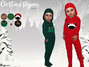 Sims 4 — Christmas Pyjama Toddler by Roynaa — in 6 different Designs CHRISTMAS EDITION YOU DONT NEED A MESH For more