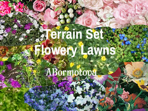 Sims 4 — Terrain Set Flowery Lawns by abormotova2 — Terrain set of lovely flowery lawns for Sim parks, yards and and all