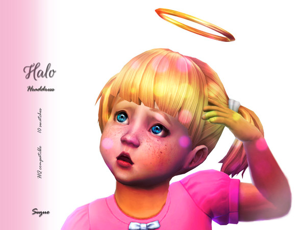 Sims 4 — Halo Toddler by Suzue — -New Mesh (Suzue) -10 Swatches -For Female and Male (Toddlers) -Hats Category -HQ