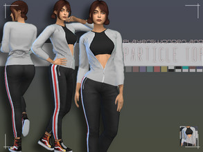 Sims 4 — Particle Outfit (Jacket+Top) by PlayersWonderland — New Mesh Custom thumbnail All LOD's YA 11 Swatches