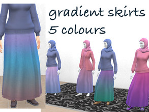 Sims 4 — Gradient Linen Skirts - Discover University Required by secretlondon — Beautiful full length linen skirts with a