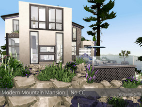 Sims 4 — Modern Mountain Mansion - No CC by Sarina_Sims — A modern and bright mansion for 1-2 Sims on a mountain with a