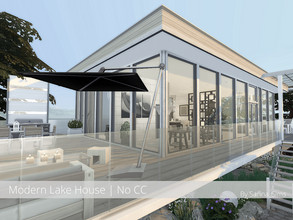 Sims 4 — Modern Lake House - No CC by Sarina_Sims — A modern and small house for 1-2 sims. Style: modern and bright Lot